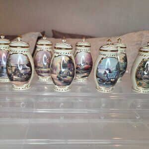 Set of 8 Thomas Kincade Spice Jars